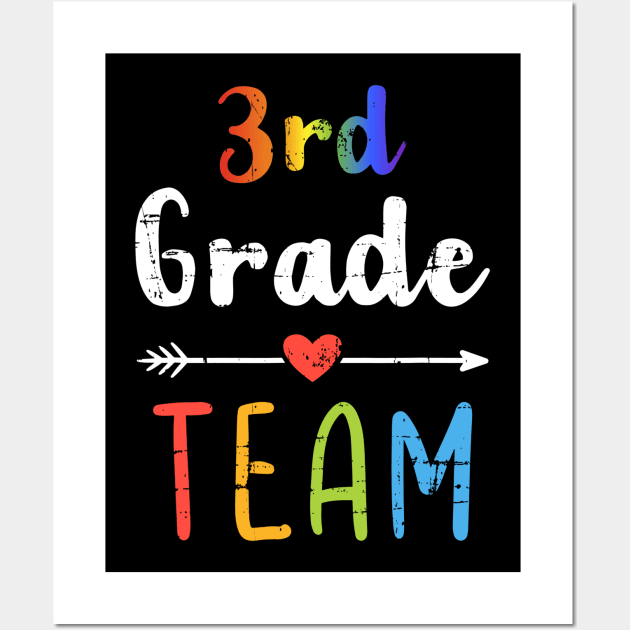 3rd Grade Team Back To School Student Teacher Squad Wall Art by Vintage White Rose Bouquets
